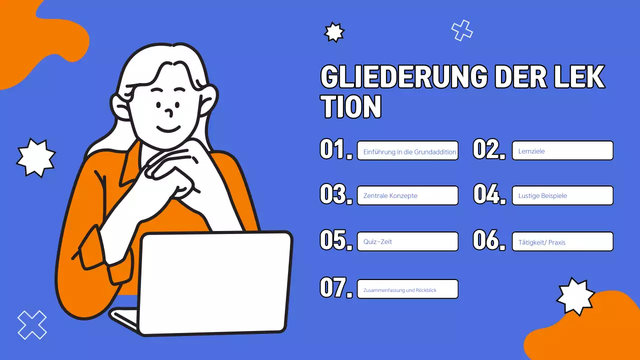 Blau Orange Einfacher Mathekurs Präsentation