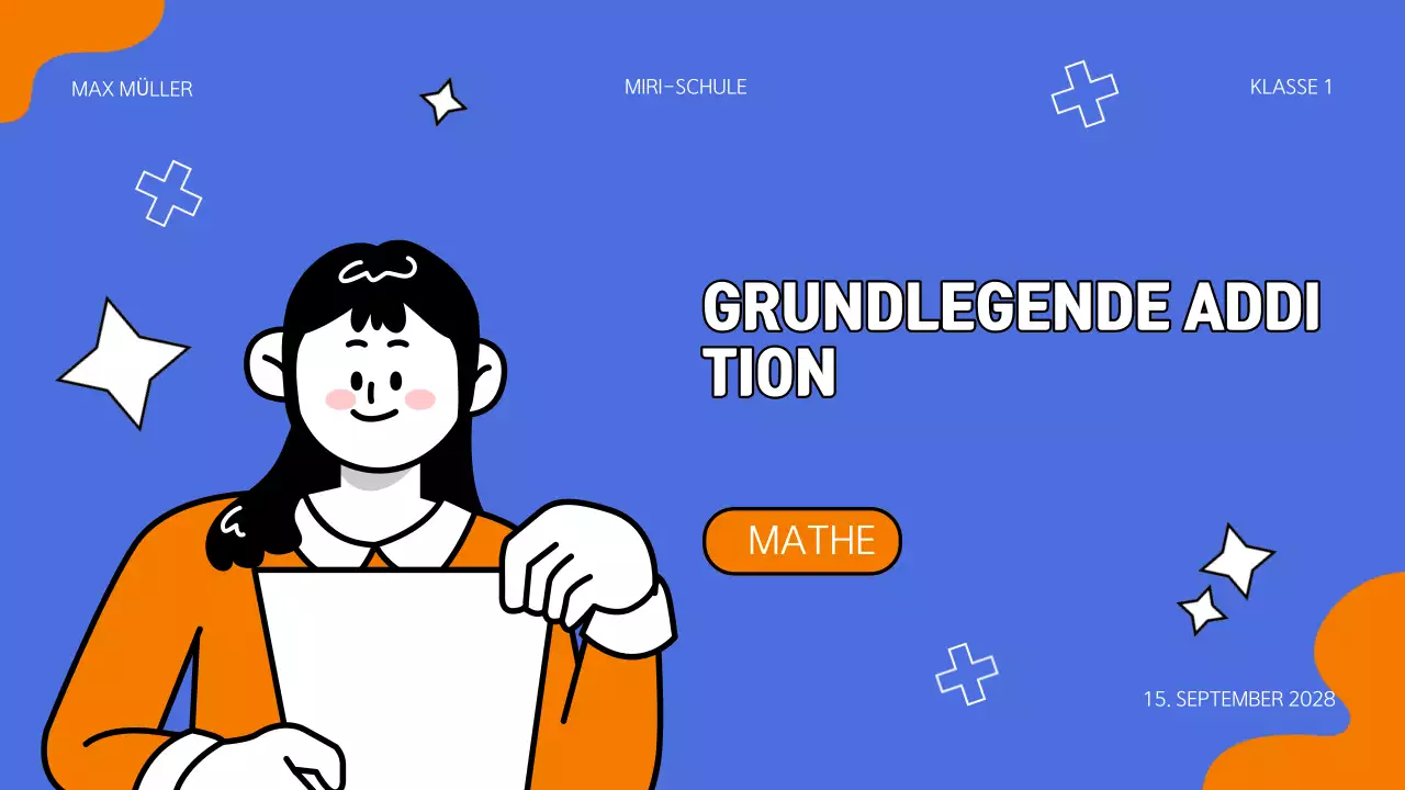 Blau Orange Einfacher Mathekurs Präsentation