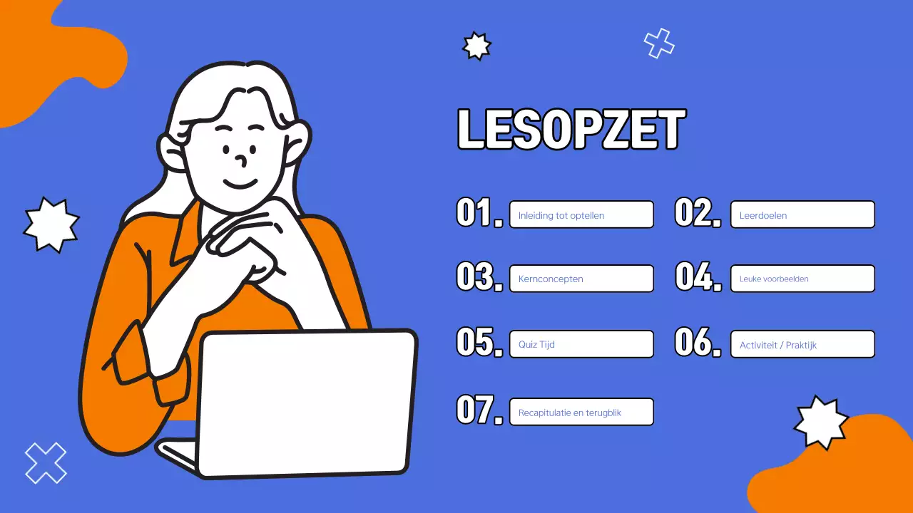 Blauw Oranje Eenvoudige Cursus Presentatie Wiskunde