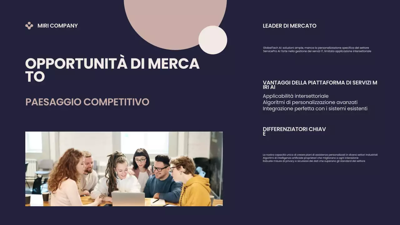 Presentazione del Pitch Deck aziendale moderno blu