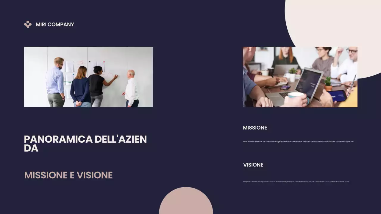 Presentazione del Pitch Deck aziendale moderno blu