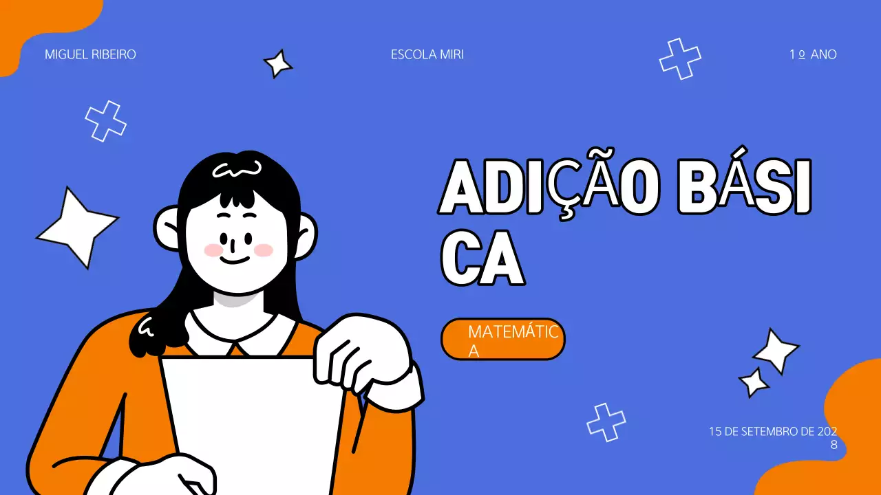 Apresentação do curso de matemática simples Blue Orange