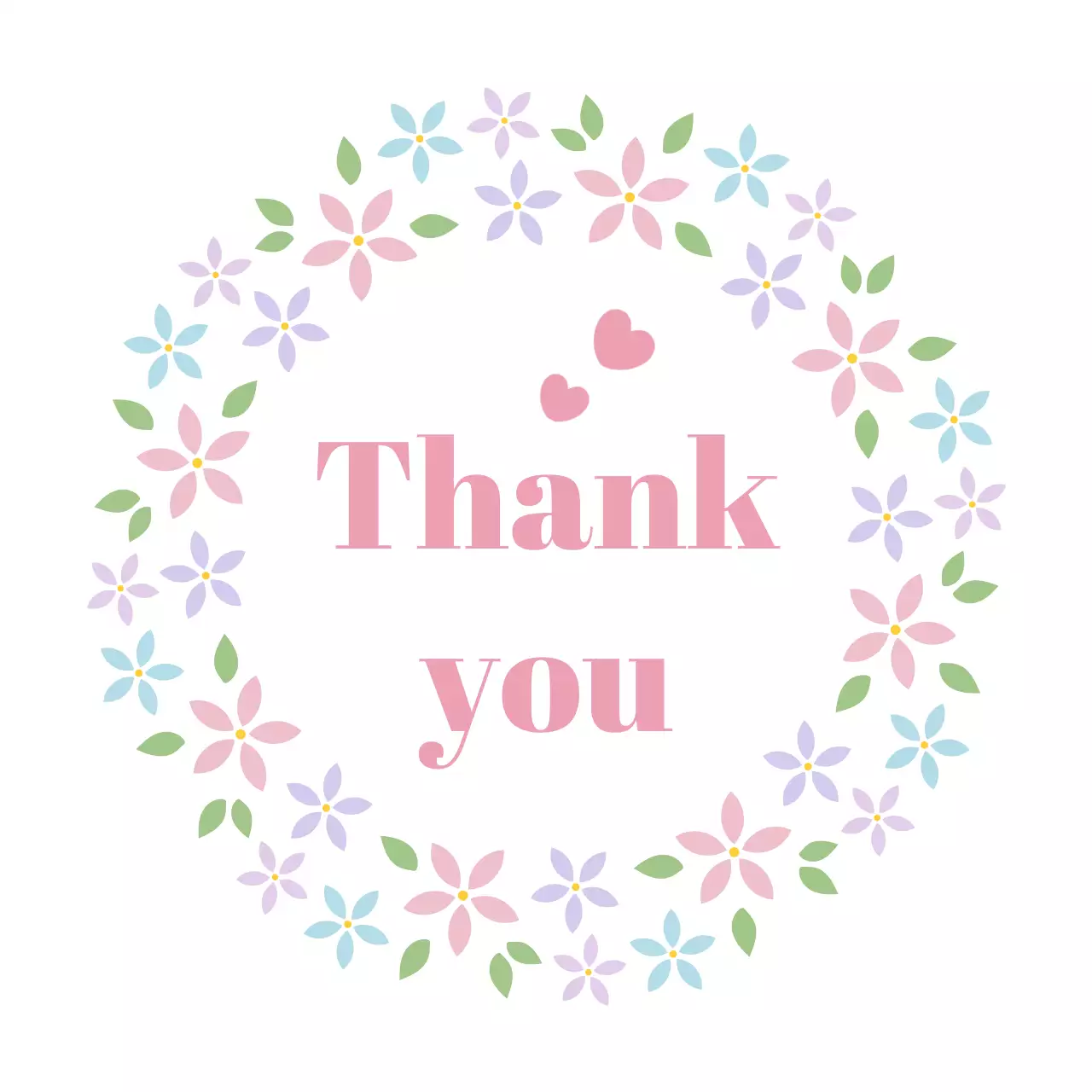 핑크 아기자기한 감사 엽서