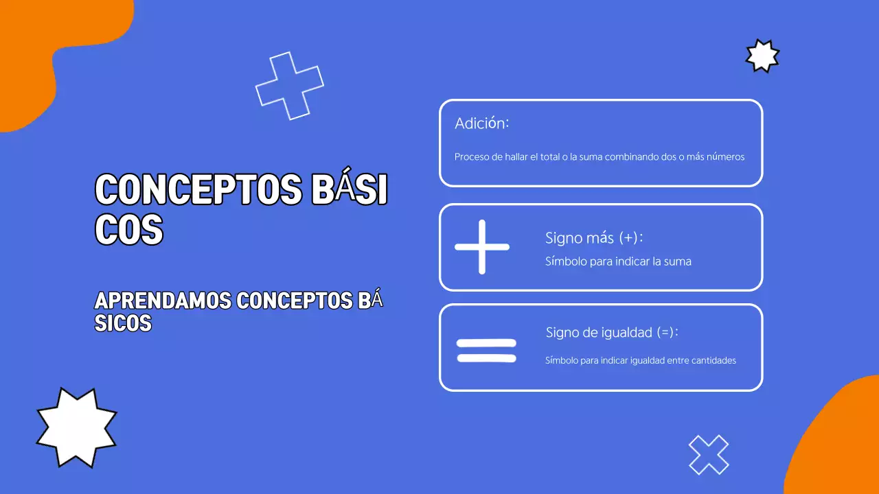 Azul Naranja Presentación del Curso de Matemáticas Simples