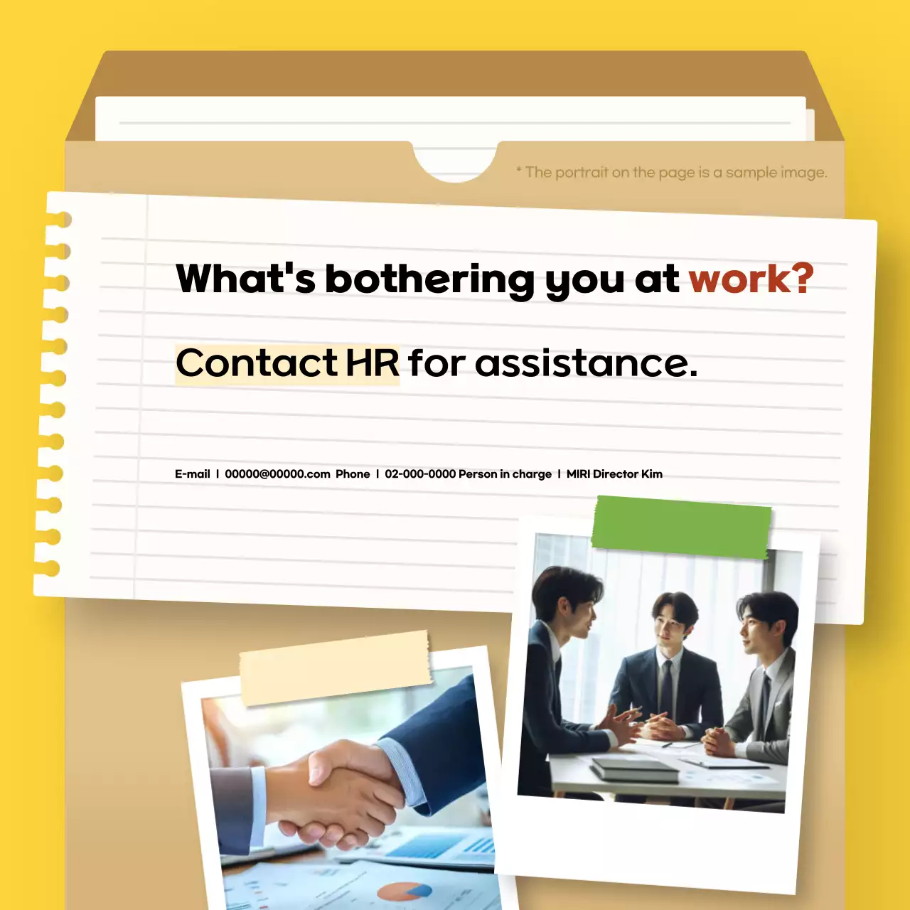 Manual de etiqueta simples amarelo para recém-formados no local de trabalho