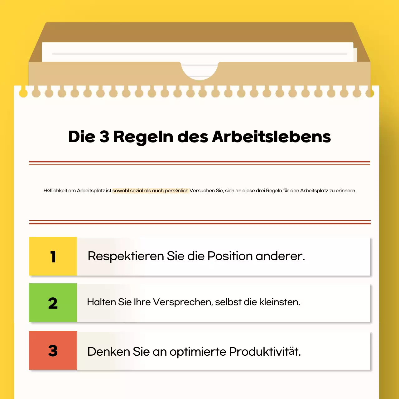 Yellow Simple Workplace Etiquette Manual for New Graduates