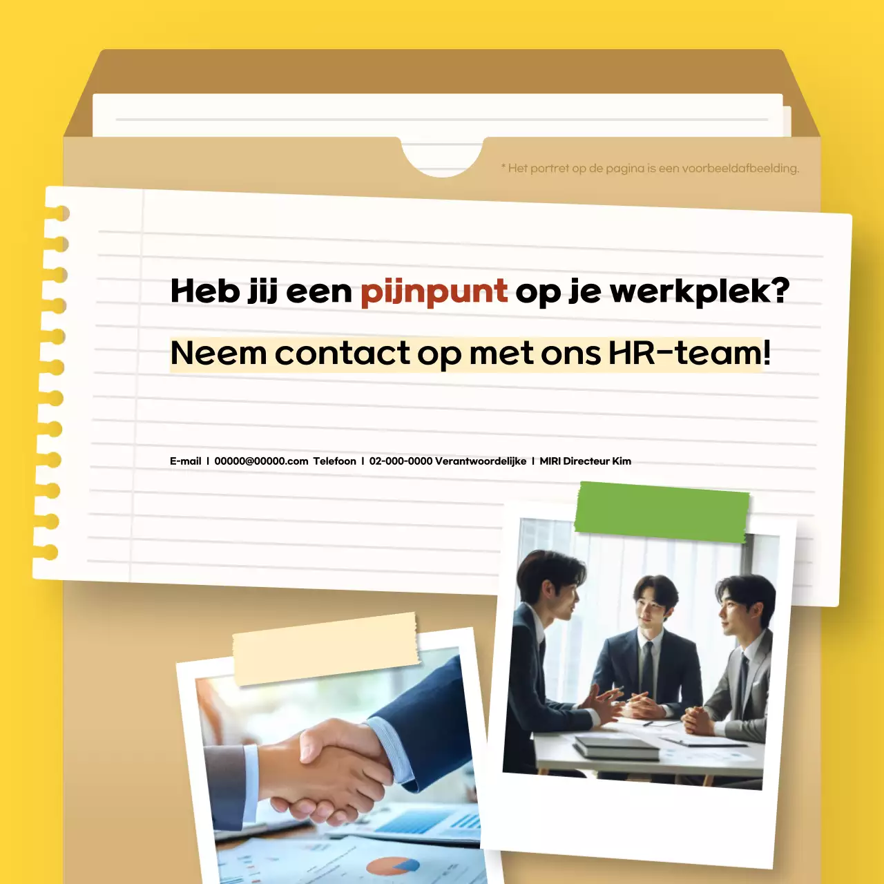 Gele eenvoudige werkplek etiquette handleiding voor pas afgestudeerden