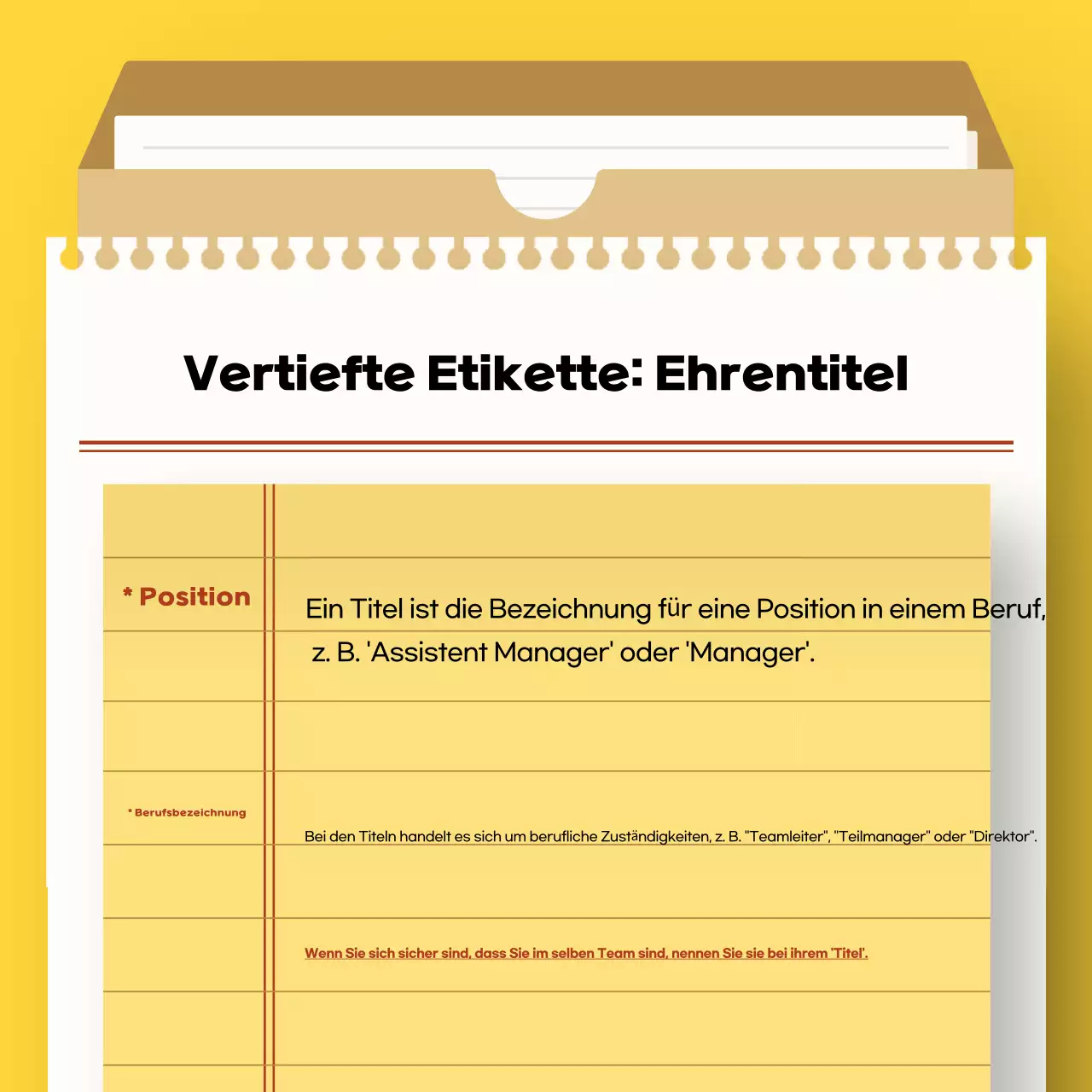 Yellow Simple Workplace Etiquette Manual for New Graduates