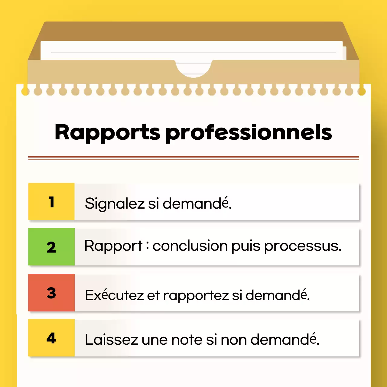 Yellow Simple Workplace Etiquette Manual for New Graduates (Manuel d'étiquette sur le lieu de travail pour les nouveaux diplômés)