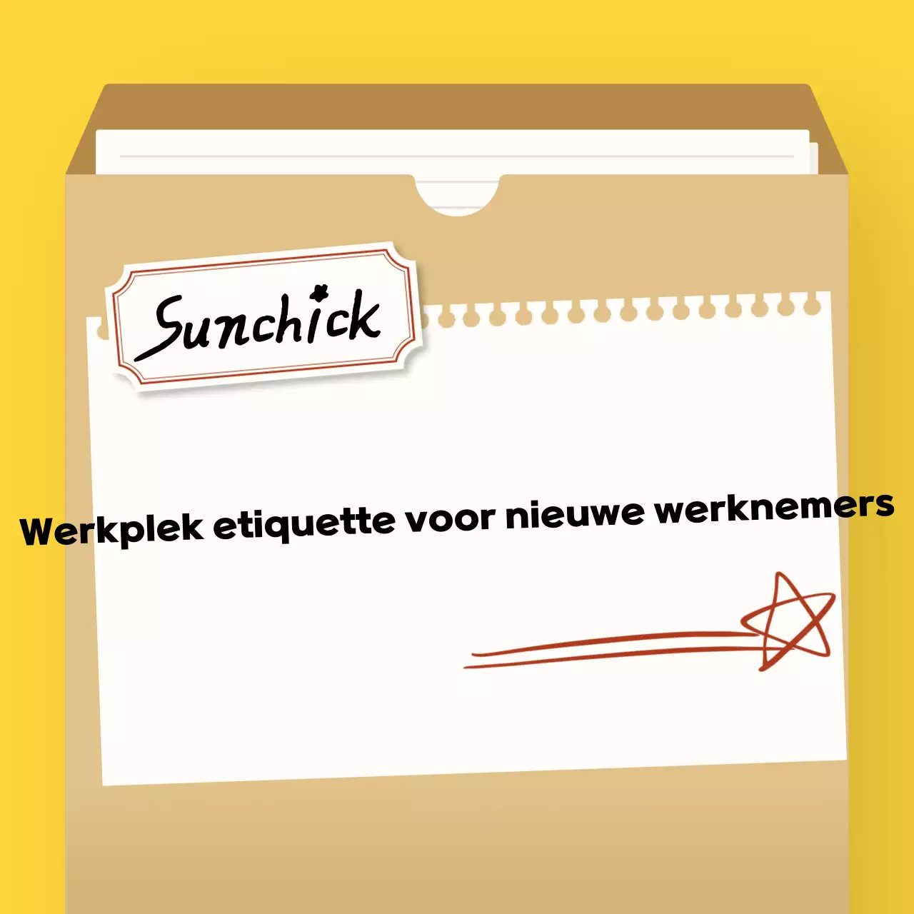 Gele eenvoudige werkplek etiquette handleiding voor pas afgestudeerden