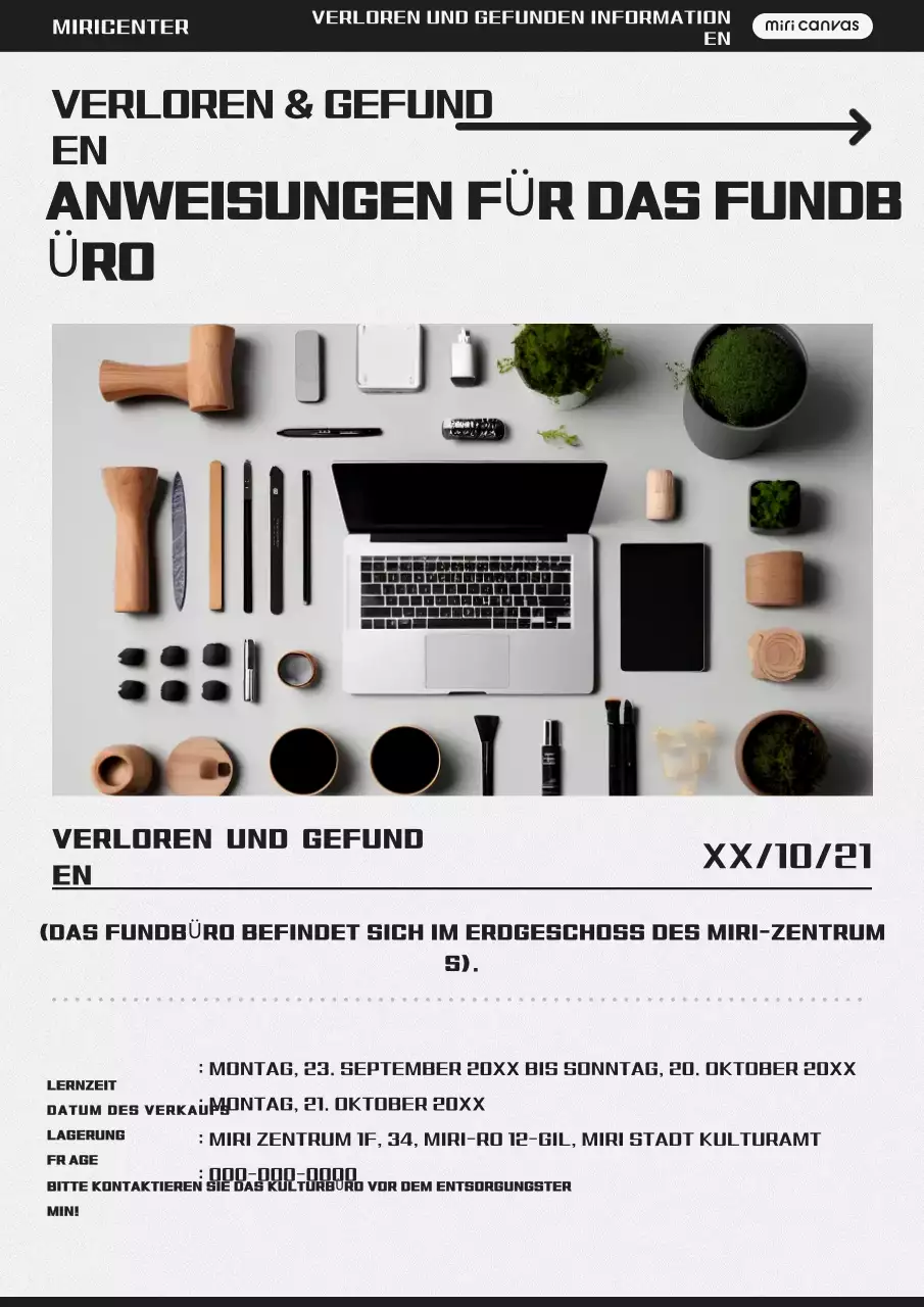 Grau Einfacher Hinweis auf Verlorenes und Gefundenes