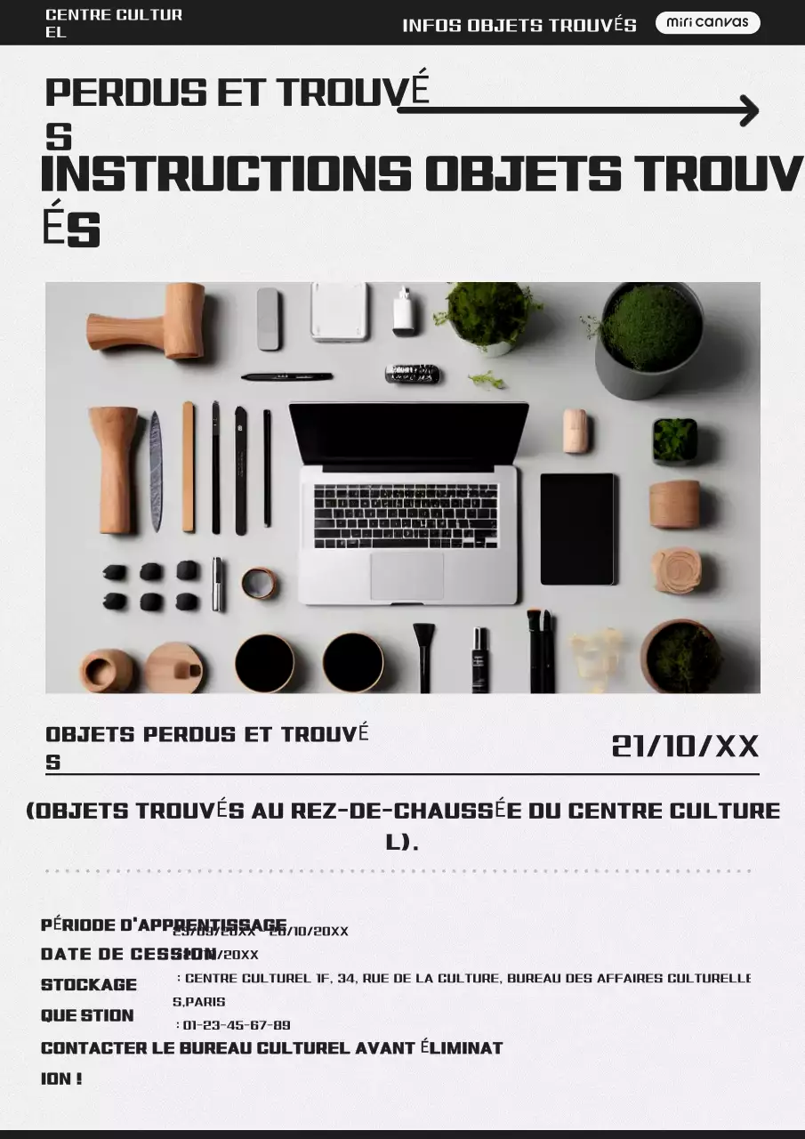 Grey Simple Lost and Found Notice (Avis de perte et de découverte)