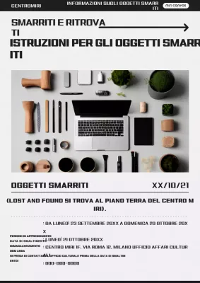 Grigio Semplice Avviso di smarrimento