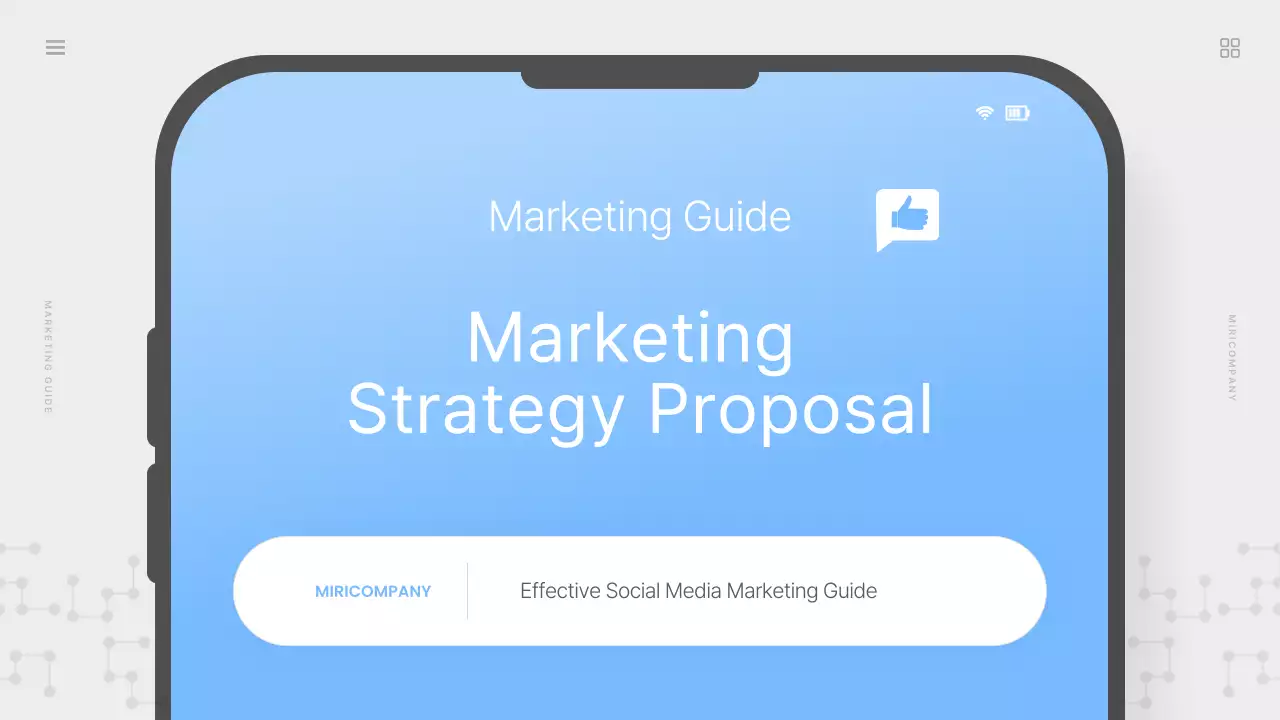 Proposta simples de marketing nas redes sociais em azul claro