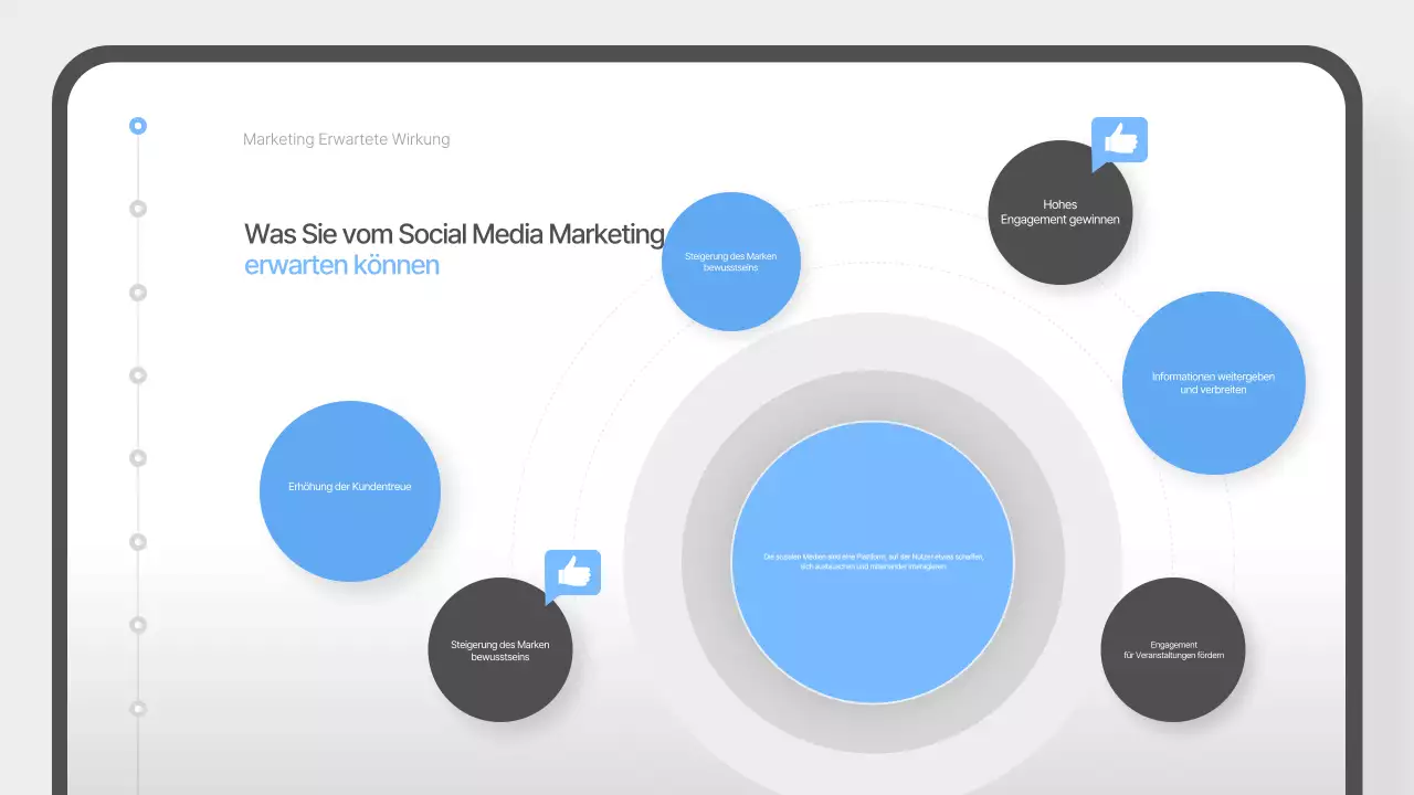 Einfacher Vorschlag für Social Media Marketing in Hellblau