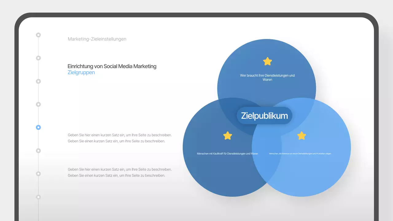 Einfacher Vorschlag für Social Media Marketing in Hellblau