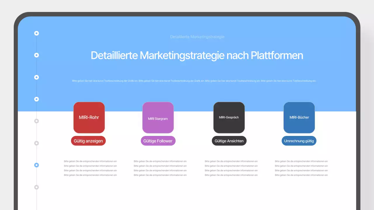 Einfacher Vorschlag für Social Media Marketing in Hellblau