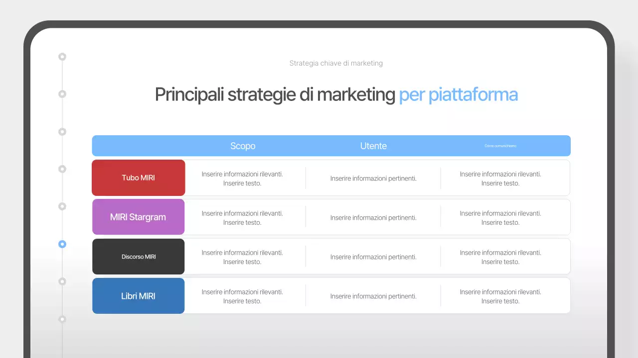 Semplice proposta di social media marketing in azzurro