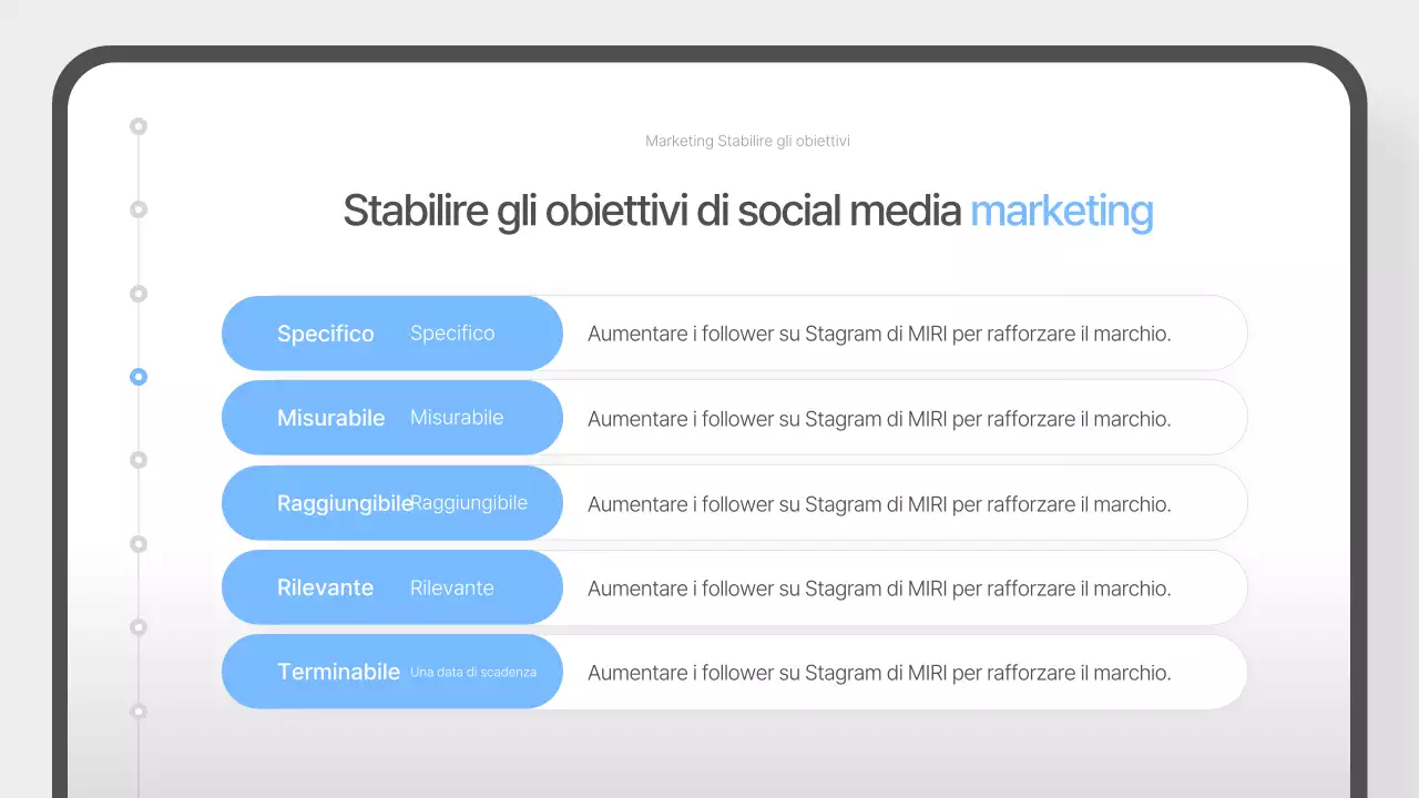 Semplice proposta di social media marketing in azzurro