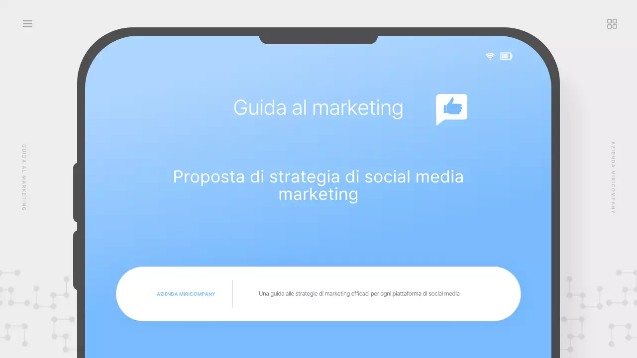 Semplice proposta di social media marketing in azzurro