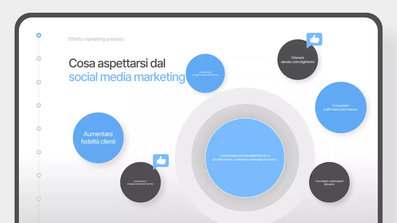 Semplice proposta di social media marketing in azzurro