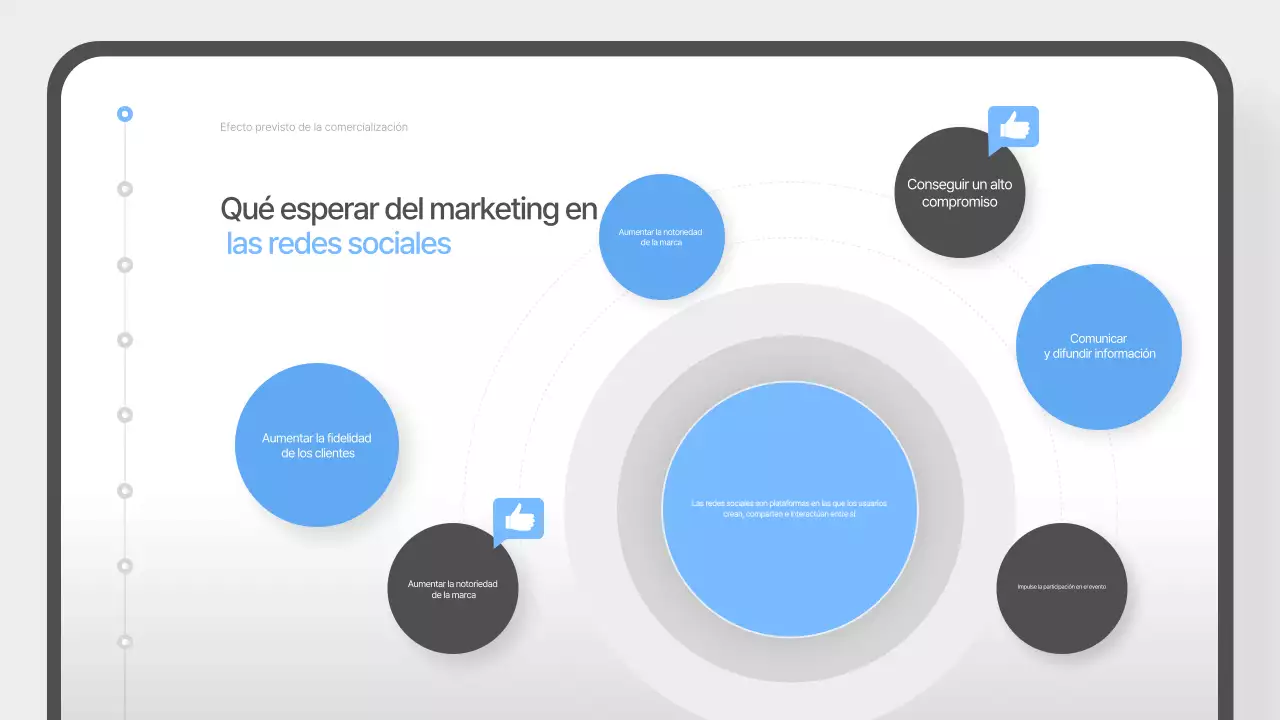 Propuesta sencilla de marketing en redes sociales en azul claro