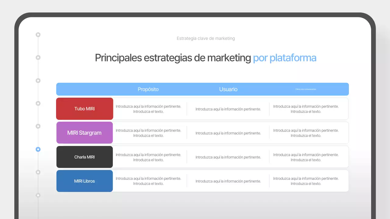 Propuesta sencilla de marketing en redes sociales en azul claro