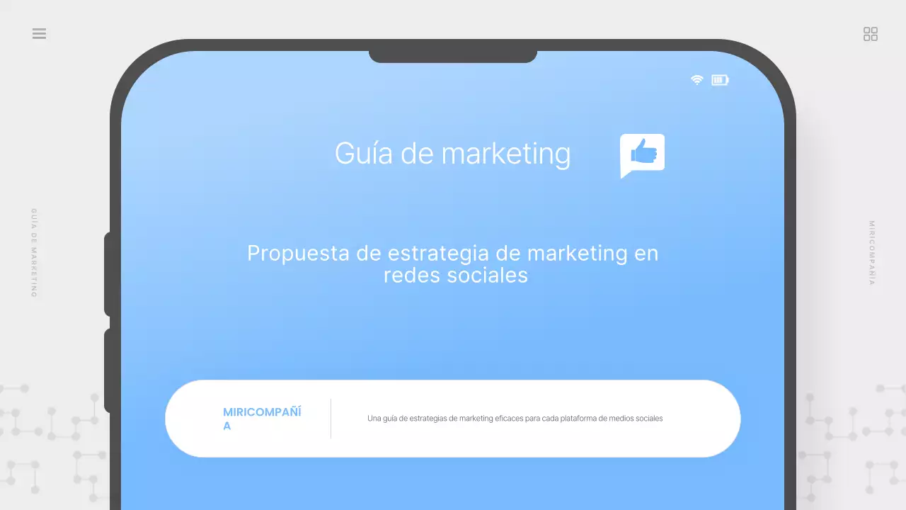 Propuesta sencilla de marketing en redes sociales en azul claro