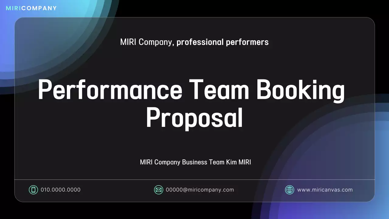 Proposta de desempenho moderno azul