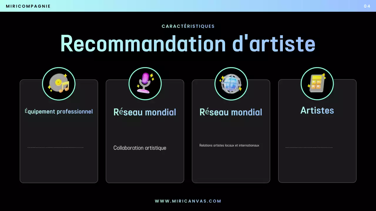 Proposition de performance moderne bleue