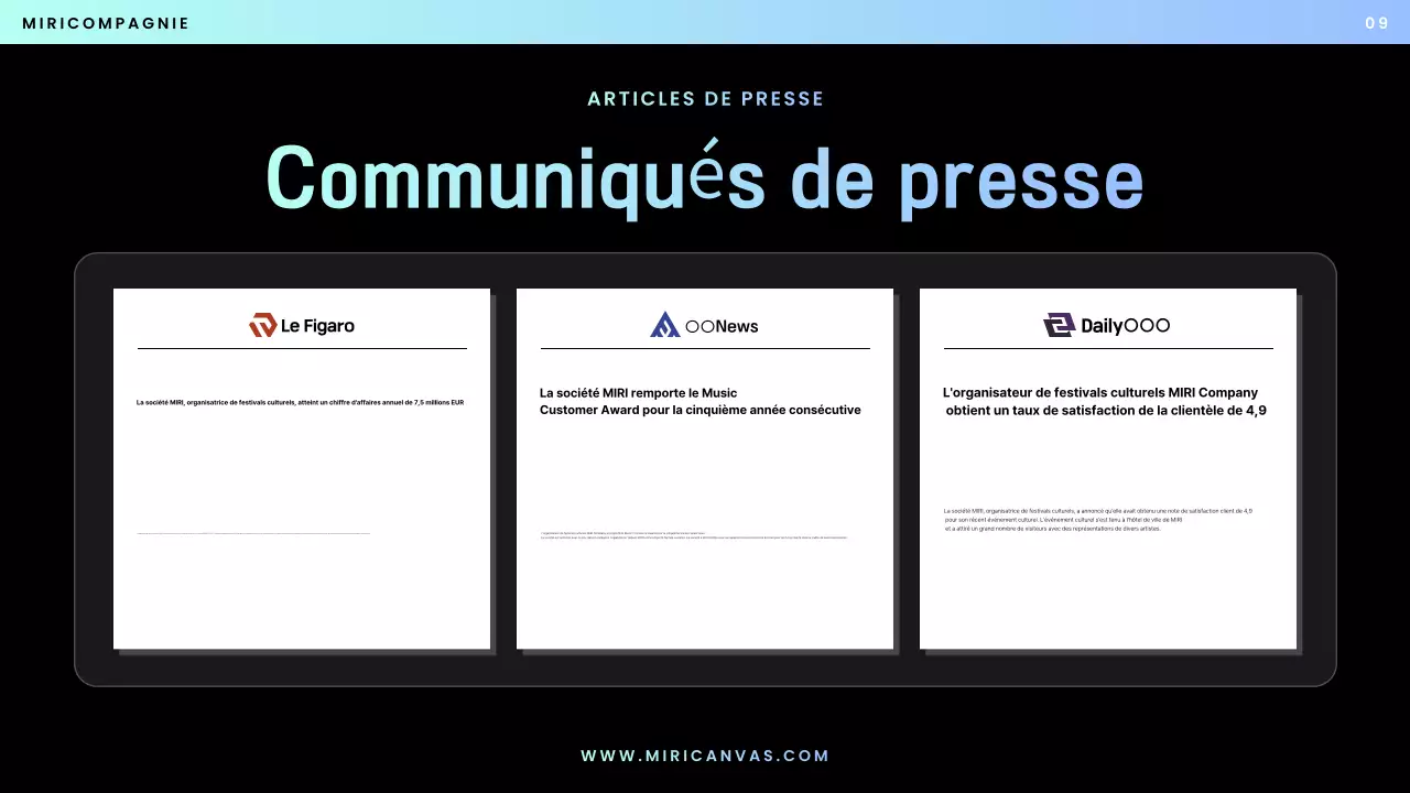 Proposition de performance moderne bleue