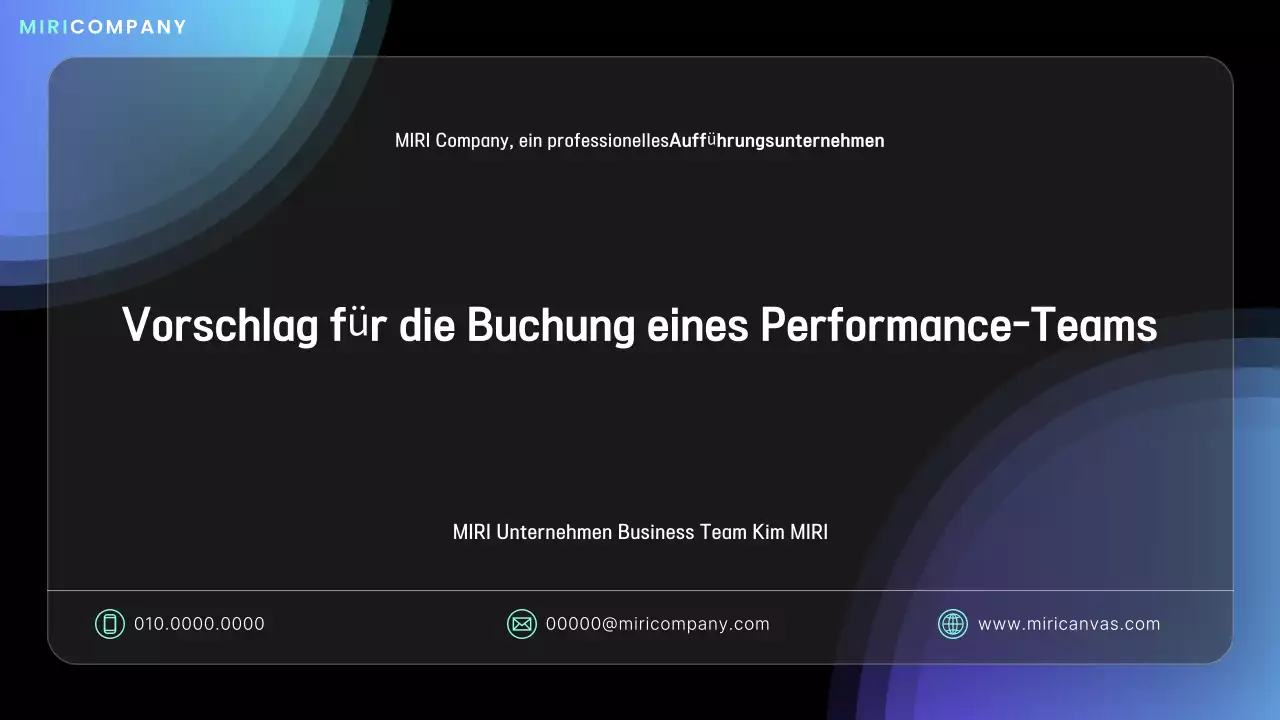 Blue Modern Performance-Vorschlag