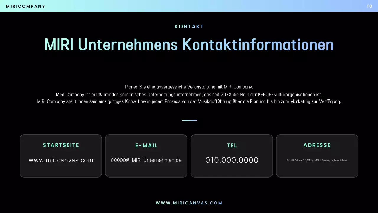 Blue Modern Performance-Vorschlag