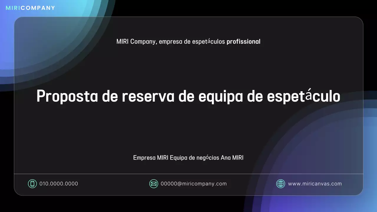 Proposta de desempenho moderno azul