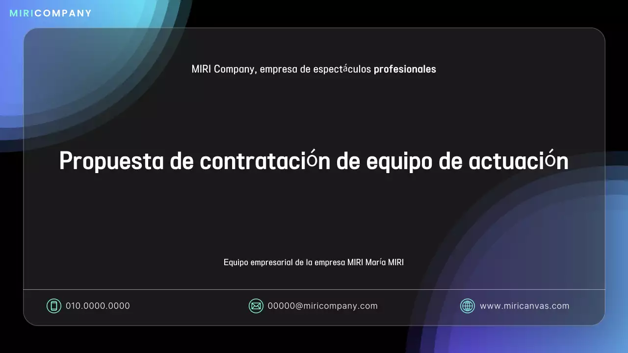 Propuesta Blue Modern Performance