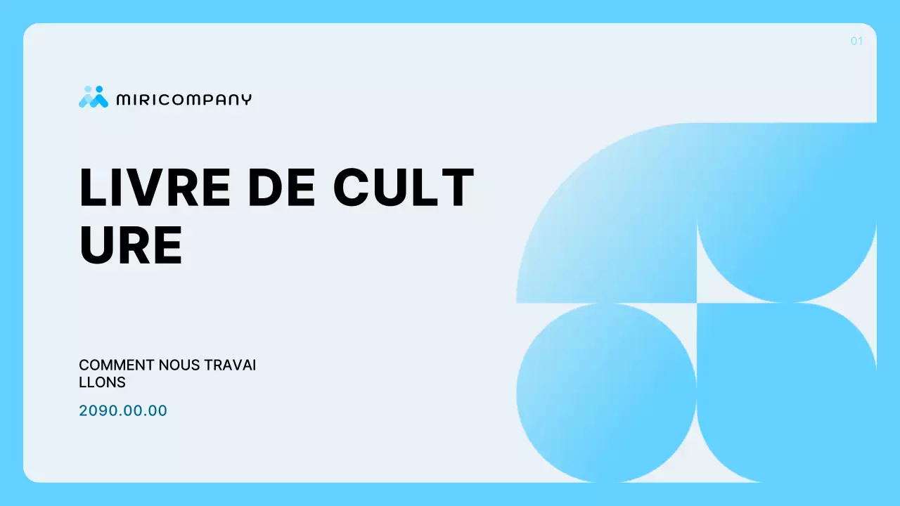 Description du profil de l'entreprise en bleu clair