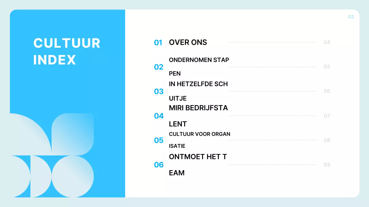 Lichtblauwe schone bedrijfsprofiel beschrijving