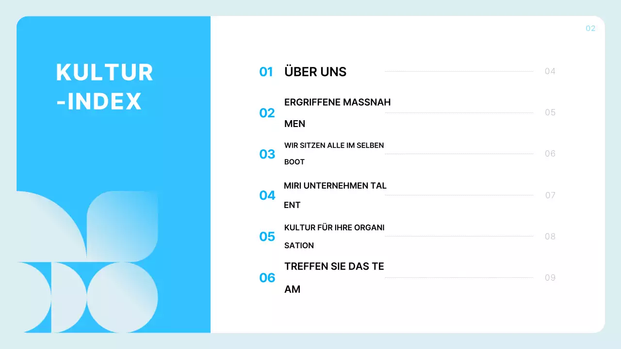 Hellblaue saubere Firmenprofilbeschreibung