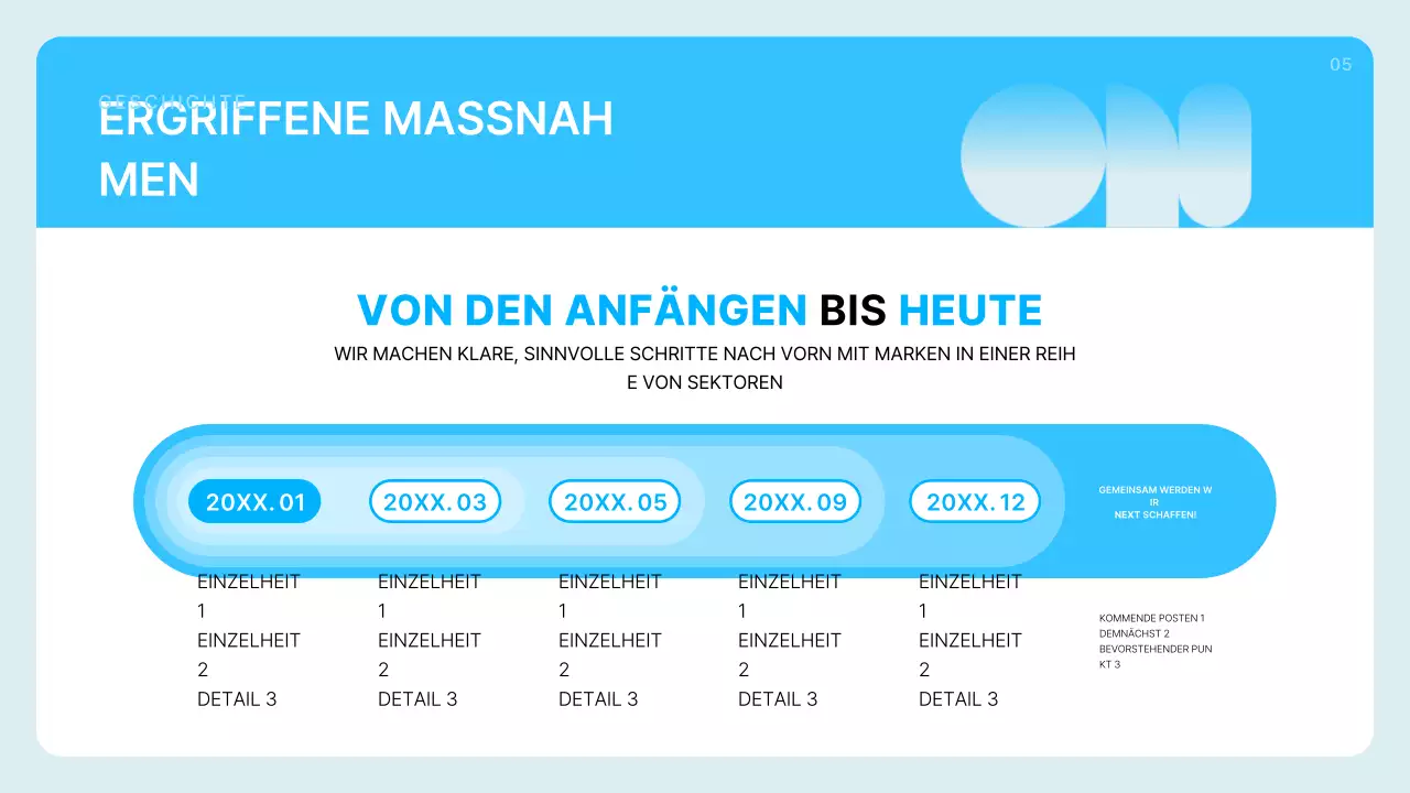 Hellblaue saubere Firmenprofilbeschreibung