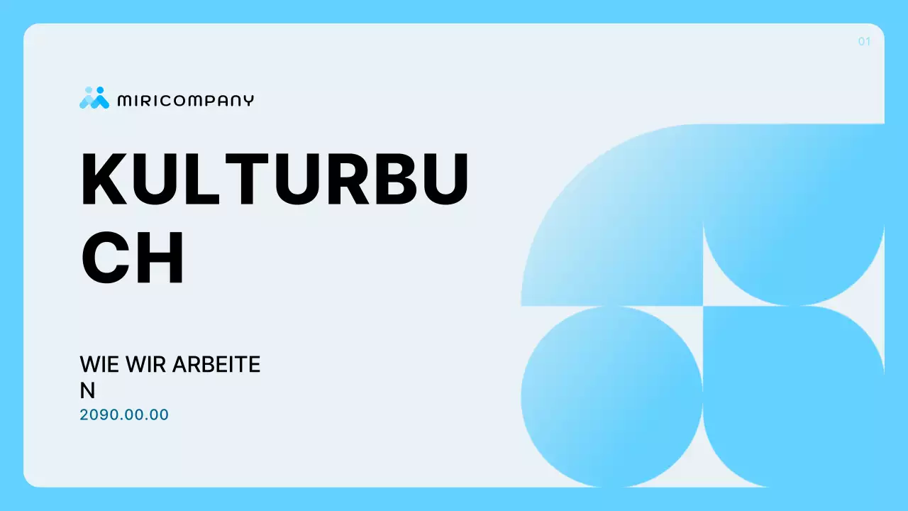 Hellblaue saubere Firmenprofilbeschreibung