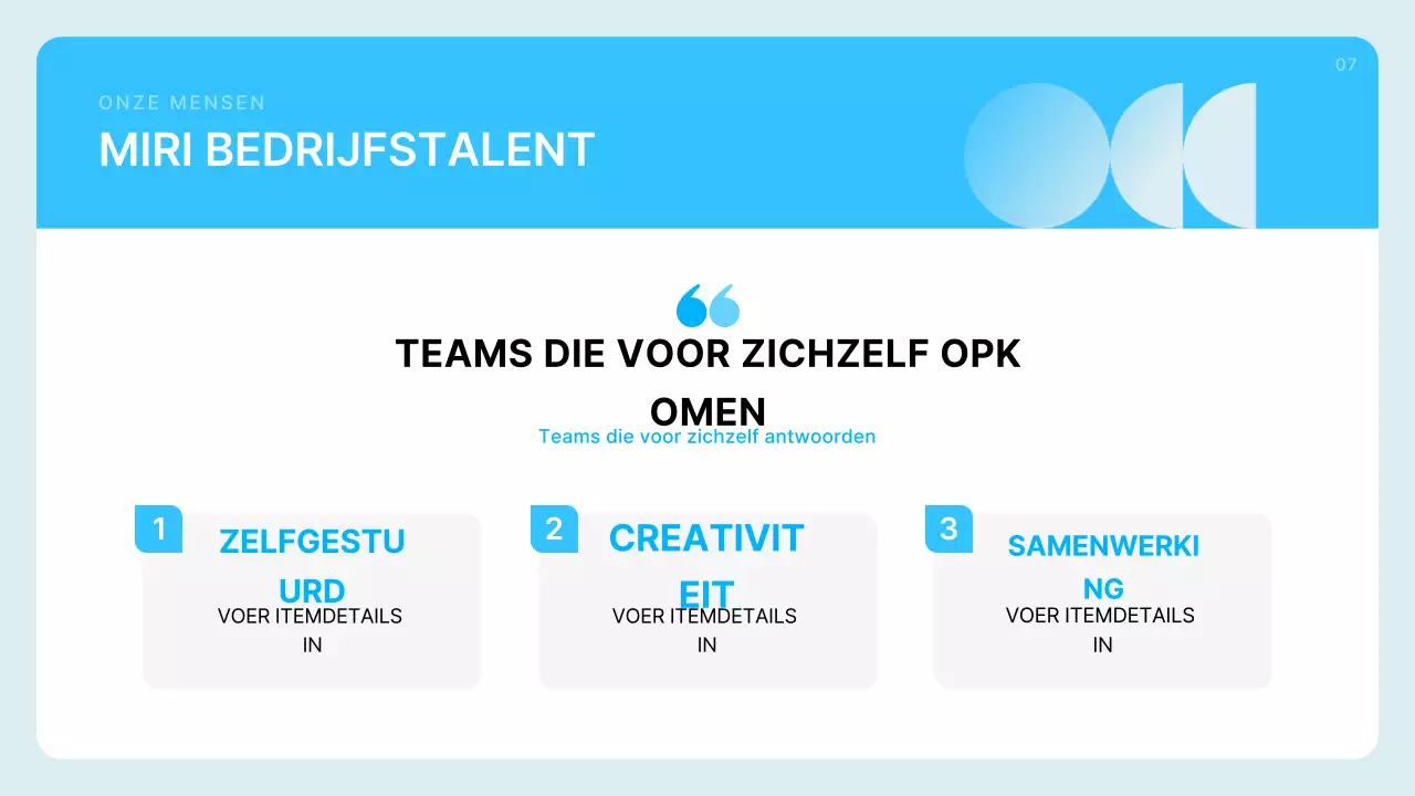 Lichtblauwe schone bedrijfsprofiel beschrijving