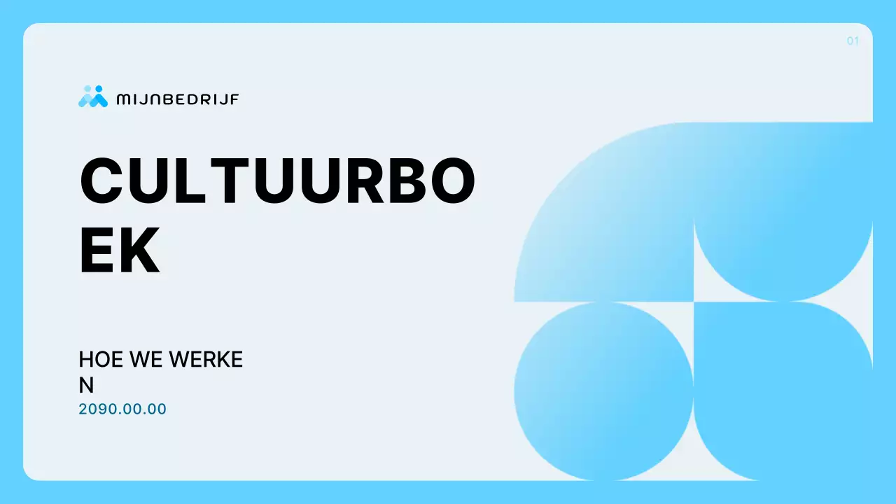 Lichtblauwe schone bedrijfsprofiel beschrijving