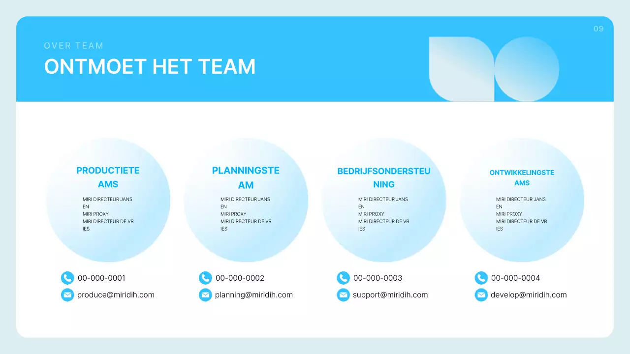 Lichtblauwe schone bedrijfsprofiel beschrijving