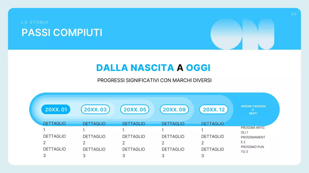 Descrizione del profilo aziendale azzurro pulito