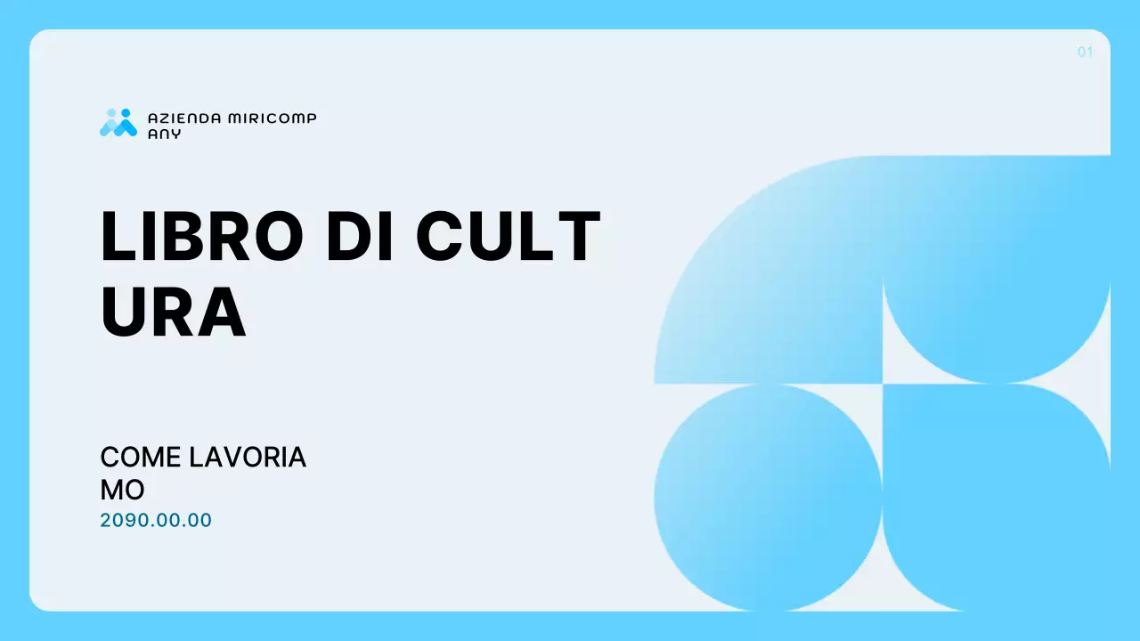 Descrizione del profilo aziendale azzurro pulito