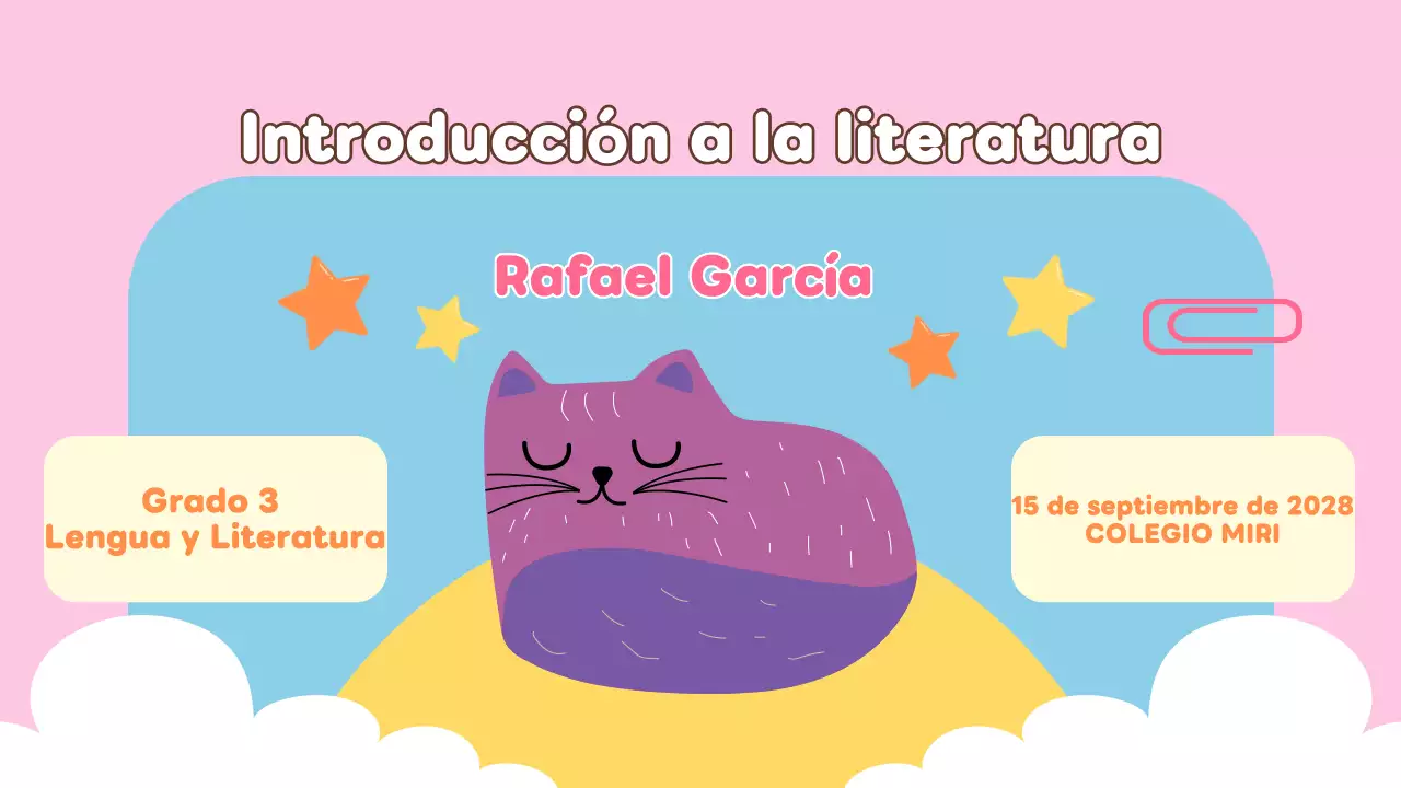 Presentación lúdica de literatura para primaria