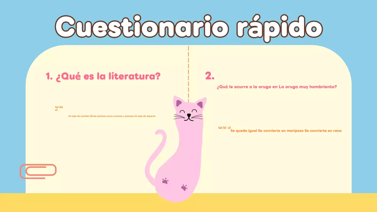 Presentación lúdica de literatura para primaria