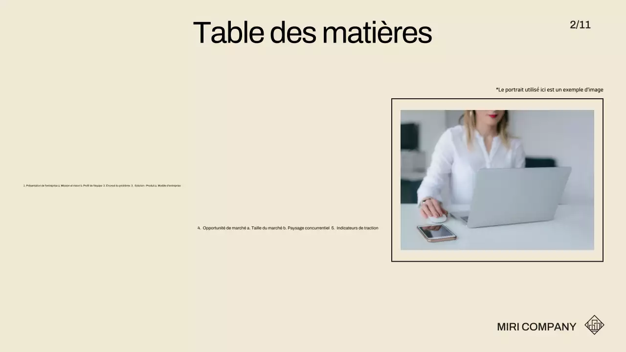 beige moderne pitch promotion