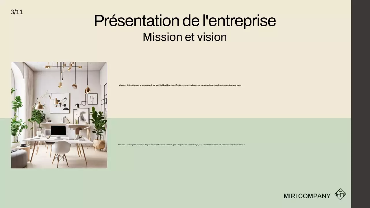 beige moderne pitch promotion