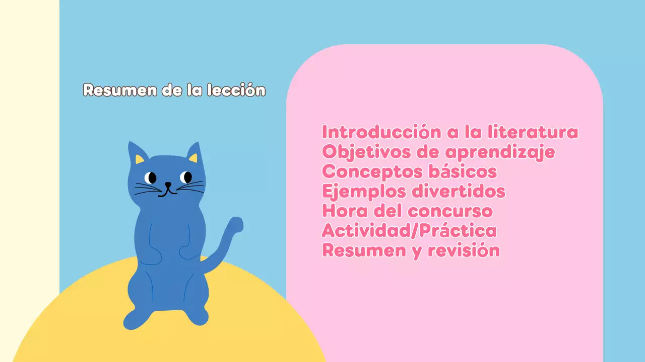 Presentación lúdica de literatura para primaria